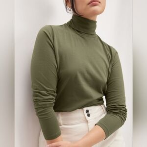 Everlane Olive Green Organic Cotton Turtleneck